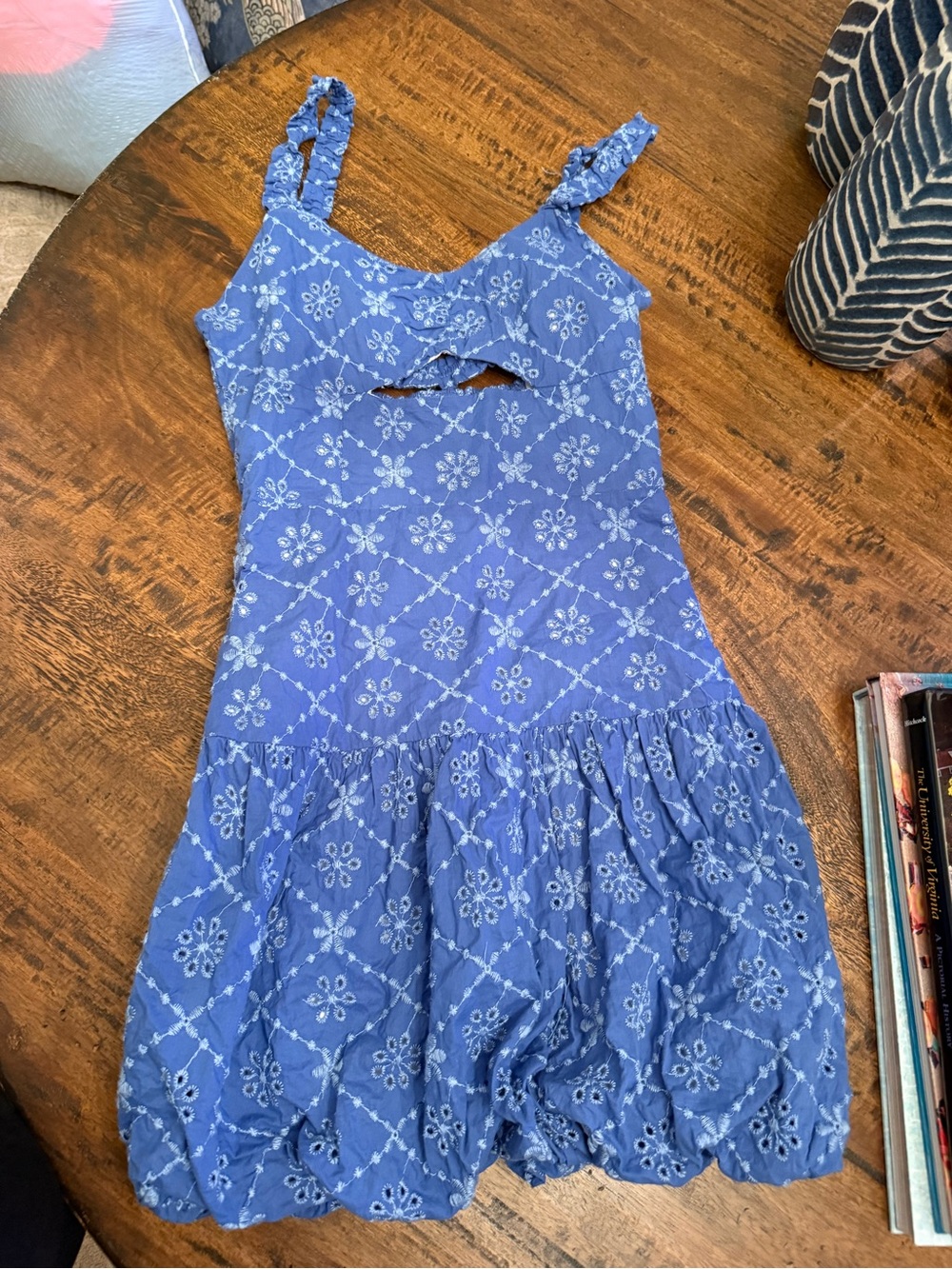 Blue Eyelet bubble Sundress